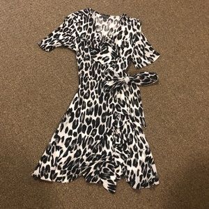 Cheetah print wrap dress